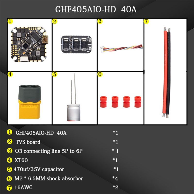 Drone Racing Flight Controller - ABTI-GHF405AIO-HD 40A AIO Kontroler Lotu F405